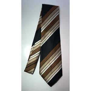 Domani Brown Striped Neck Tie
